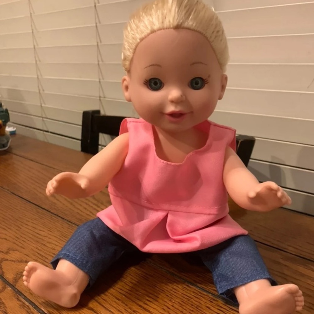 "MidWood Hard Plastic Talking Doll. 14.5